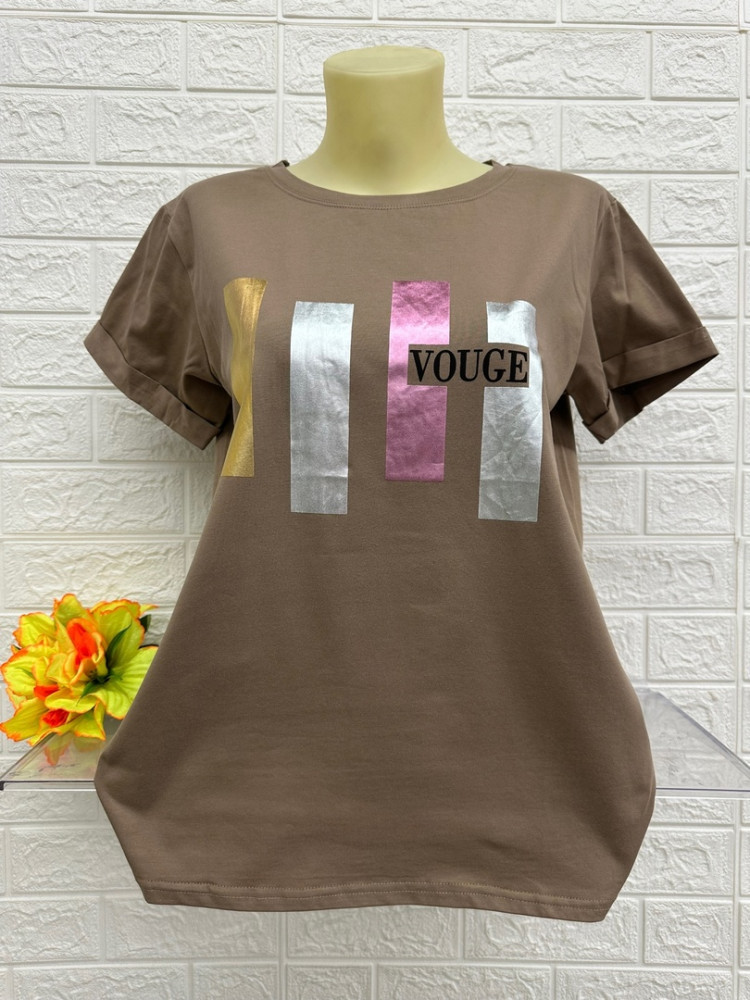 Купить Женская футболка коричневая оптом Садовод Интернет-каталог Садовод интернет-каталог