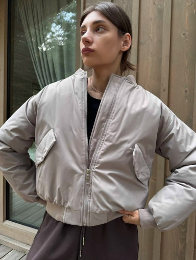 Осенняя куртка-бомбер на халлофайбере САДОВОД официальный интернет-каталог