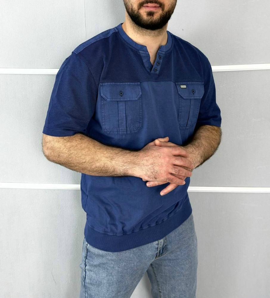 Купить Мужская футболка синяя оптом Садовод Интернет-каталог Садовод интернет-каталог