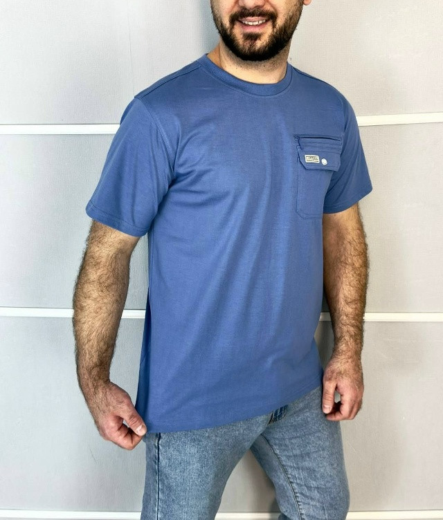 Купить Мужская футболка синяя оптом Садовод Интернет-каталог Садовод интернет-каталог