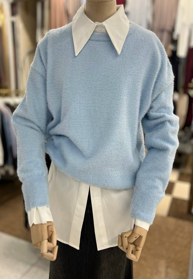 Купить Женская рубашка голубая оптом Садовод Интернет-каталог Садовод интернет-каталог