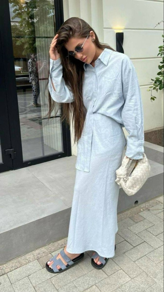 Купить Женский костюм голубой оптом Садовод Интернет-каталог Садовод интернет-каталог