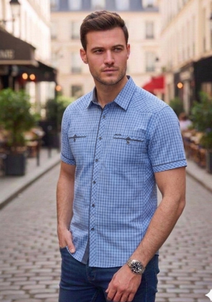 Купить Мужская рубашка голубая оптом Садовод Интернет-каталог Садовод интернет-каталог