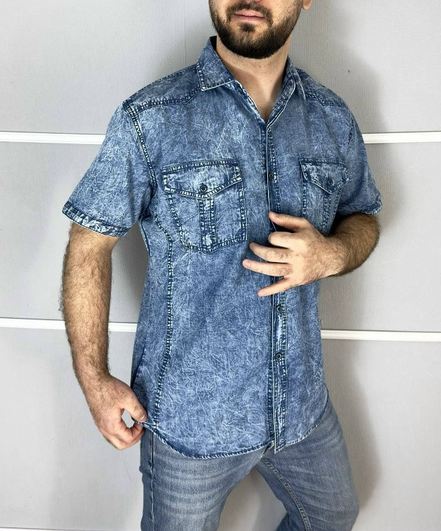 Купить Мужская рубашка голубая оптом Садовод Интернет-каталог Садовод интернет-каталог