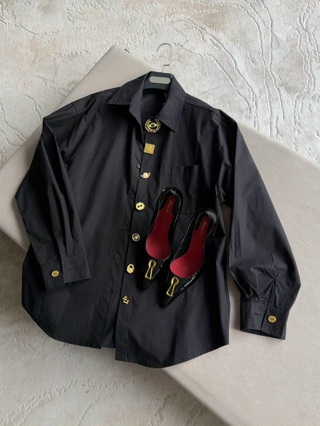 Купить Женская рубашка черная оптом Садовод Интернет-каталог Садовод интернет-каталог