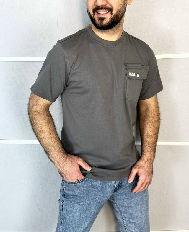 Купить Мужская футболка темно-серая оптом Садовод Интернет-каталог Садовод интернет-каталог