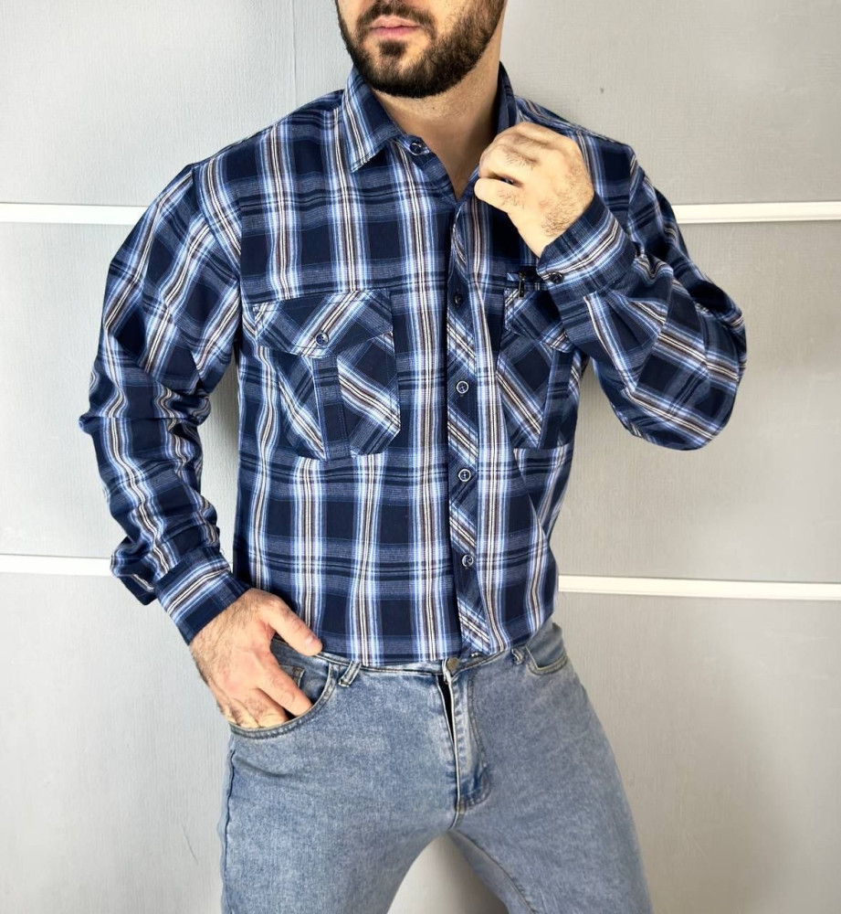 Купить Мужская рубашка синяя оптом Садовод Интернет-каталог Садовод интернет-каталог