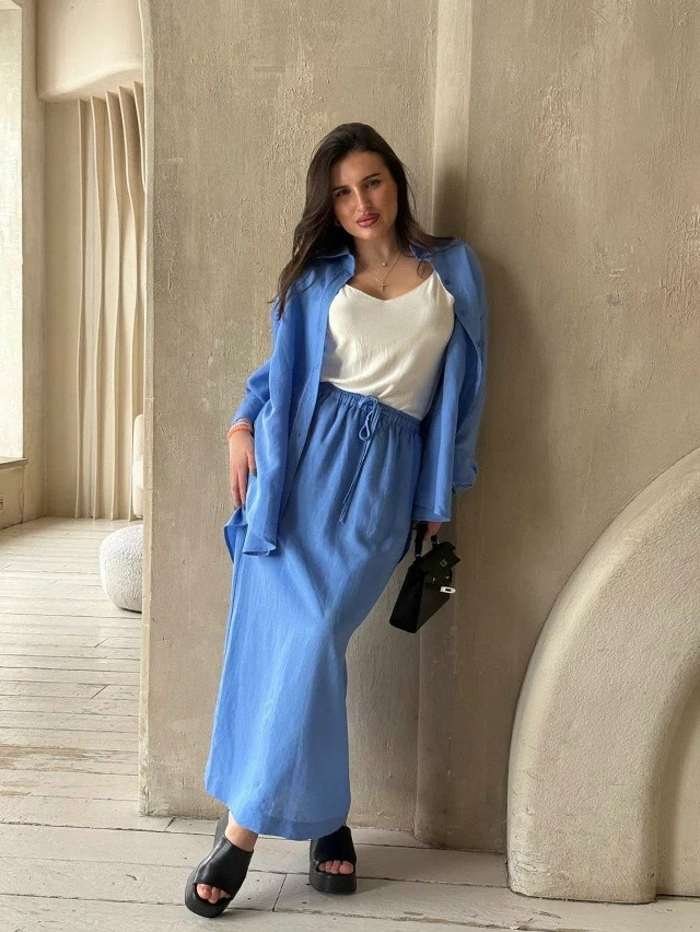 Купить Женский костюм голубой оптом Садовод Интернет-каталог Садовод интернет-каталог