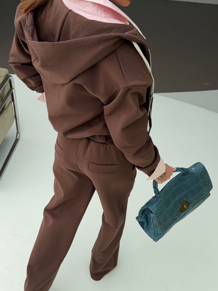 Купить Спортивный женский костюм коричневый оптом Садовод Интернет-каталог Садовод интернет-каталог