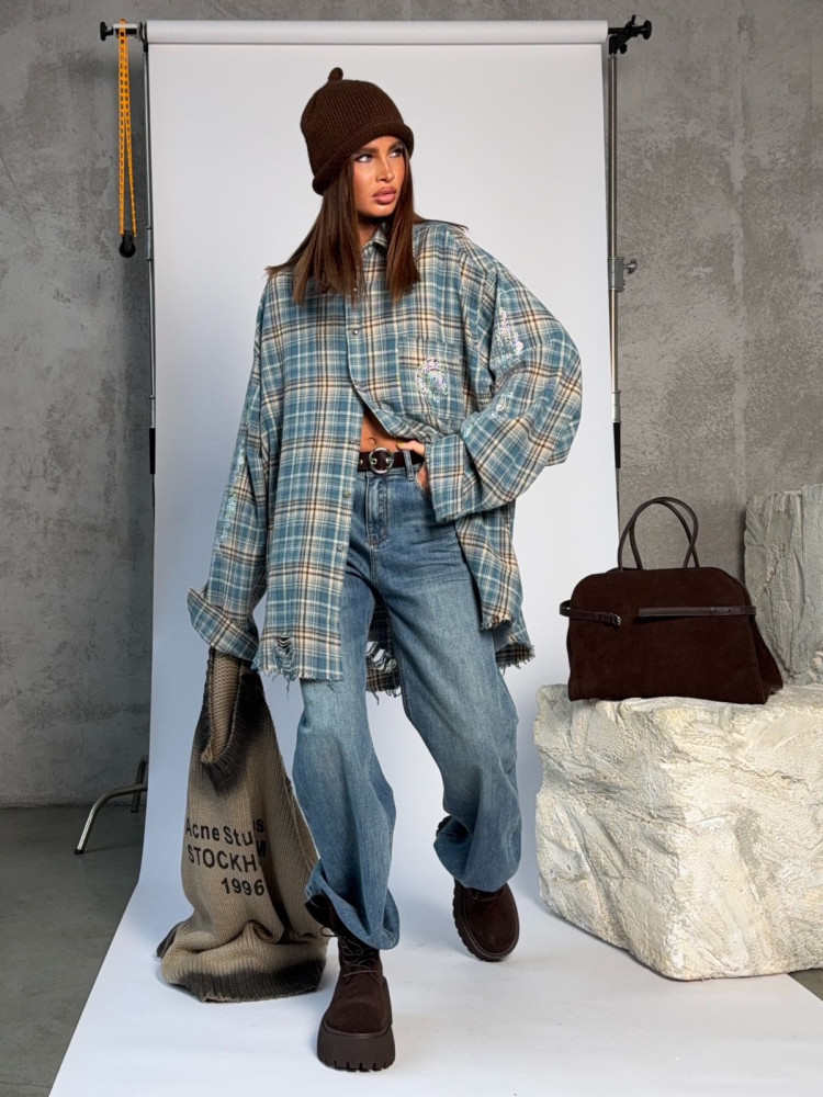 Купить Женская рубашка синяя оптом Садовод Интернет-каталог Садовод интернет-каталог