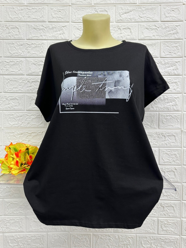 Купить Женская футболка черная оптом Садовод Интернет-каталог Садовод интернет-каталог