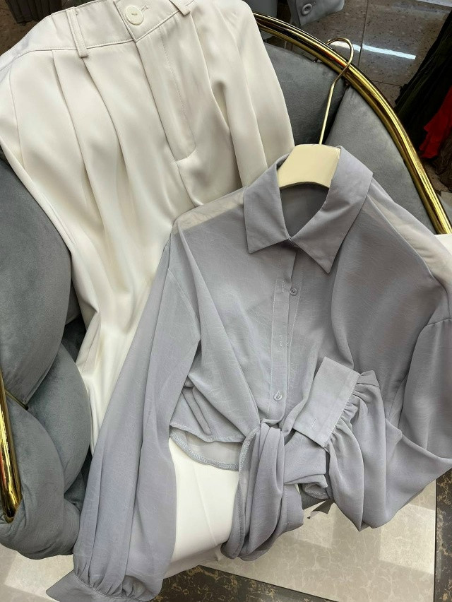 Купить Женская рубашка серая оптом Садовод Интернет-каталог Садовод интернет-каталог