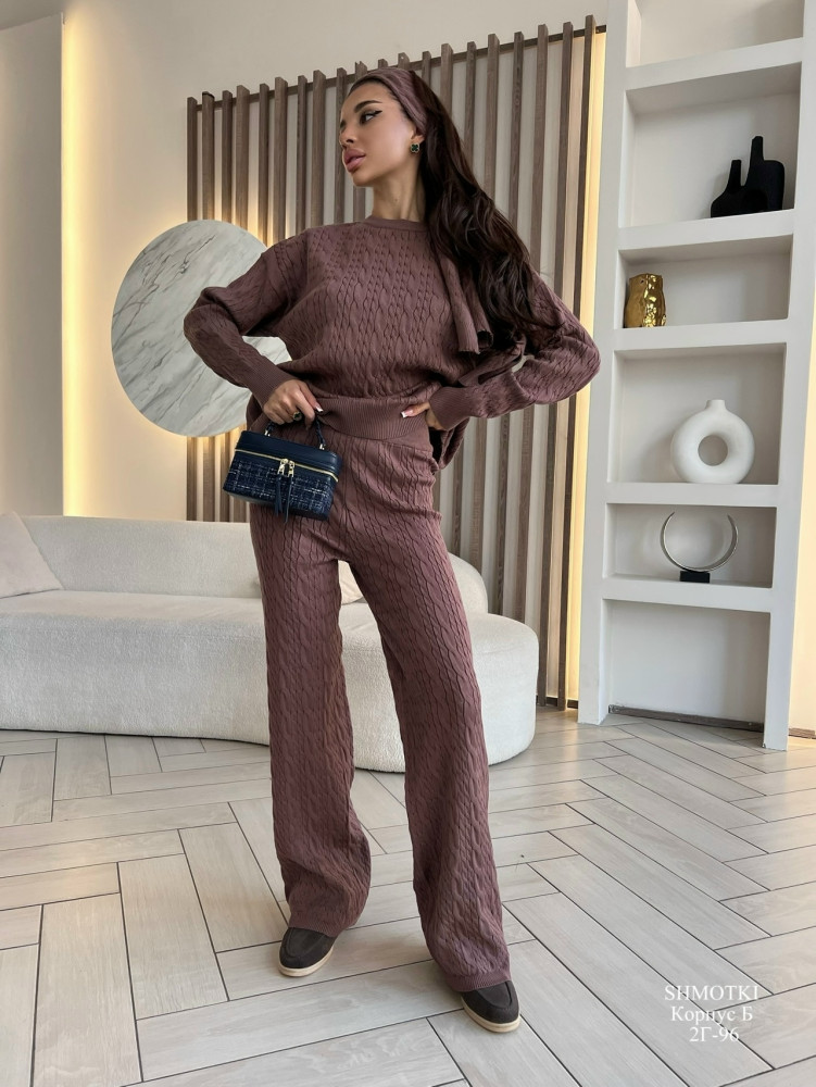 Купить Женский костюм коричневый оптом Садовод Интернет-каталог Садовод интернет-каталог