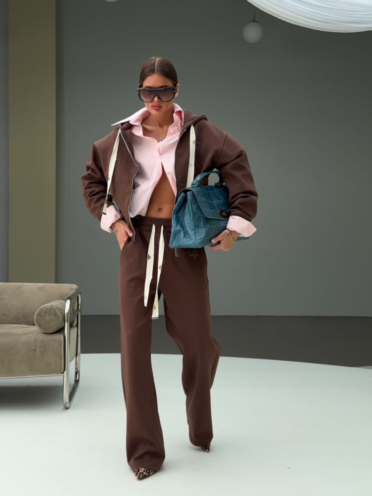 Купить Спортивный женский костюм коричневый оптом Садовод Интернет-каталог Садовод интернет-каталог