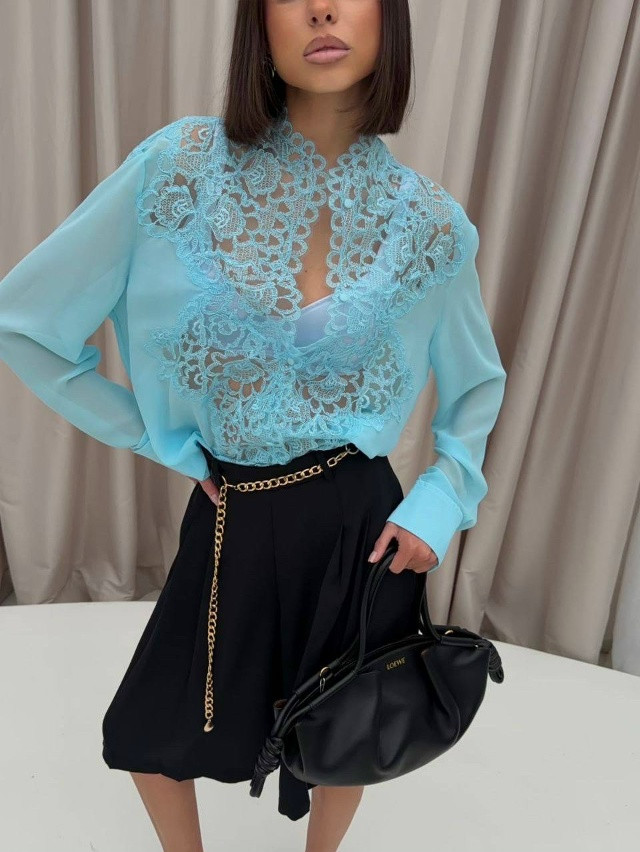 Купить Блузка голубая оптом Садовод Интернет-каталог Садовод интернет-каталог