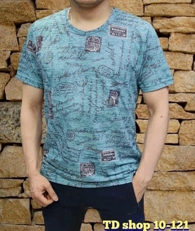 Купить Мужская футболка бирюзовая оптом Садовод Интернет-каталог Садовод интернет-каталог