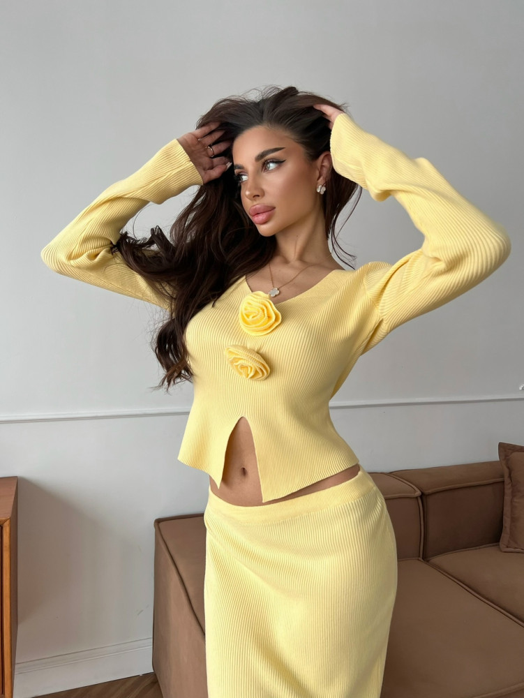 Купить Женский костюм желтый оптом Садовод Интернет-каталог Садовод интернет-каталог