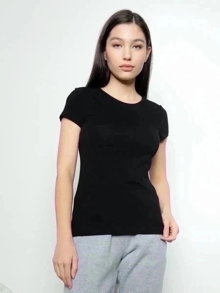 Купить Женская футболка черная размер 48 оптом Садовод Интернет-каталог Садовод интернет-каталог