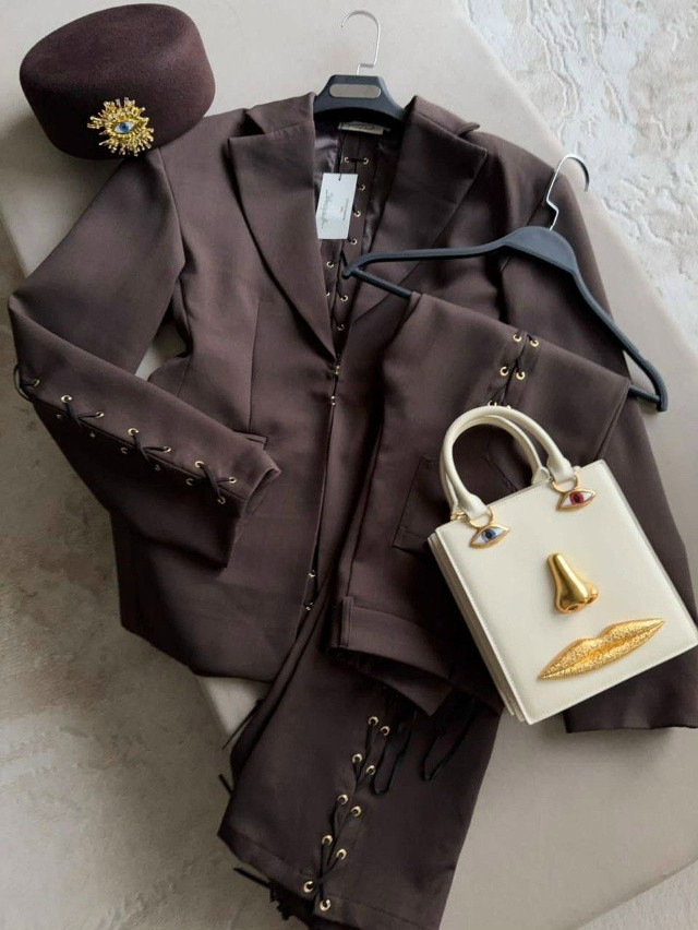 Купить Женский костюм коричневый оптом Садовод Интернет-каталог Садовод интернет-каталог