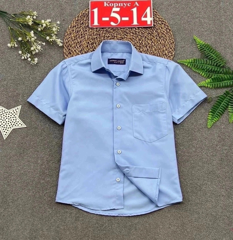 Купить Детская рубашка синяя оптом Садовод Интернет-каталог Садовод интернет-каталог