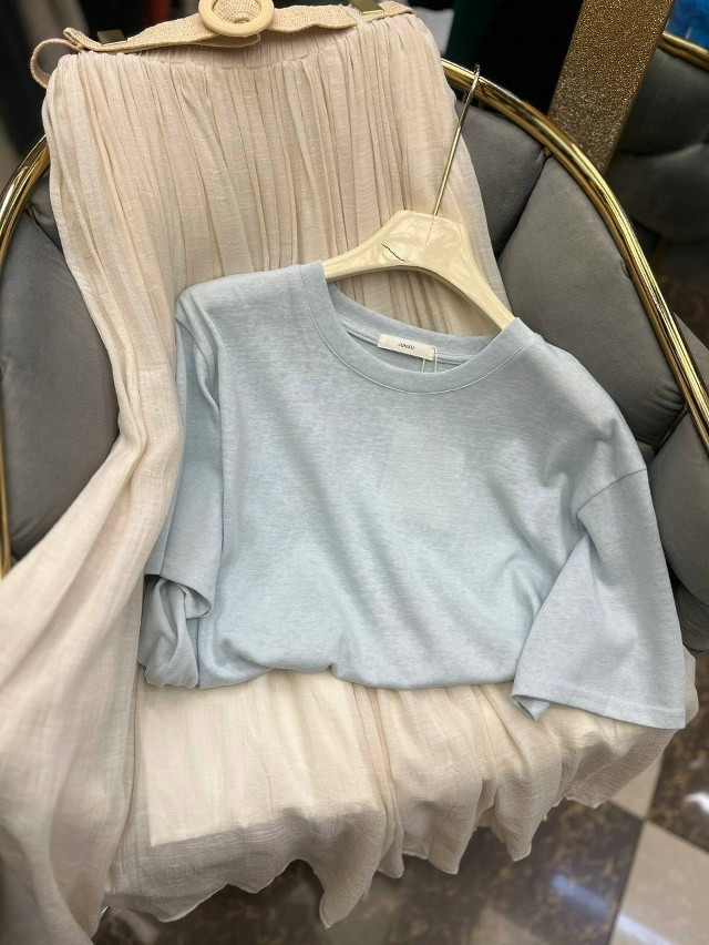 Купить Женская футболка голубая оптом Садовод Интернет-каталог Садовод интернет-каталог