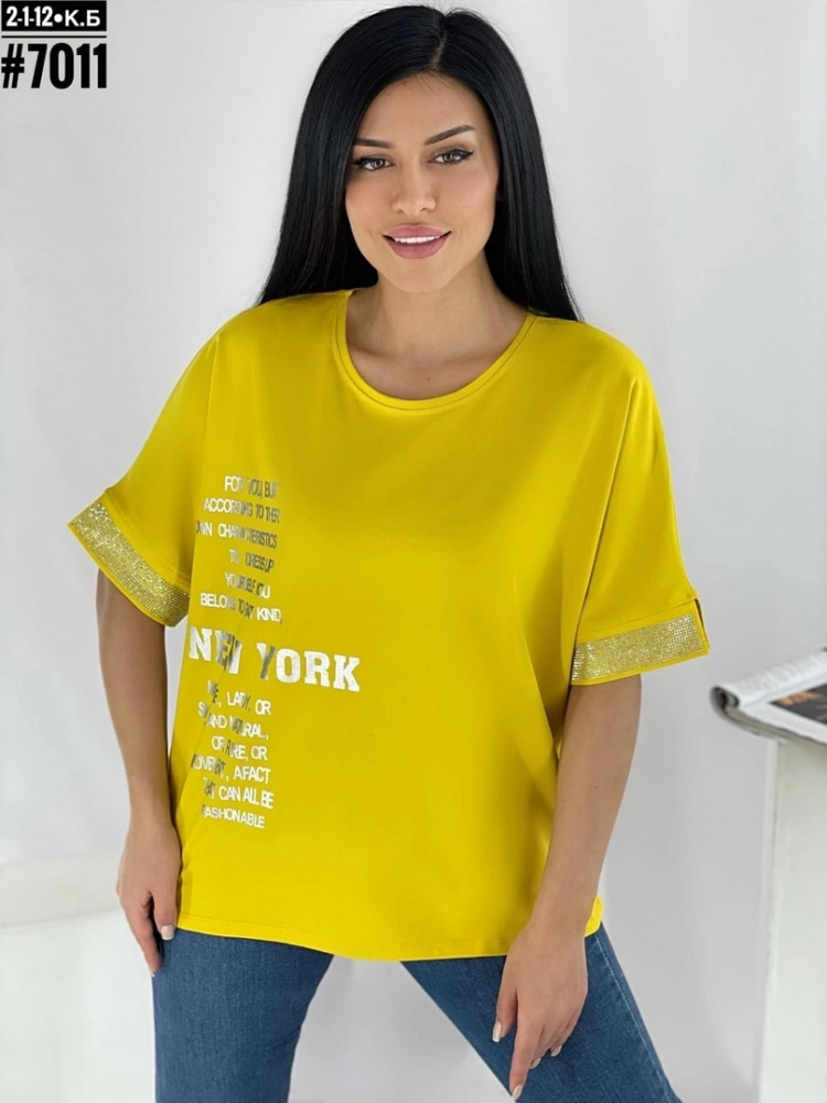 Купить Женская футболка желтая оптом Садовод Интернет-каталог Садовод интернет-каталог