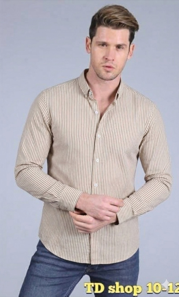 Купить Мужская рубашка бежевая оптом Садовод Интернет-каталог Садовод интернет-каталог