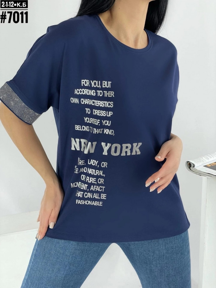 Купить Женская футболка темно-синяя оптом Садовод Интернет-каталог Садовод интернет-каталог