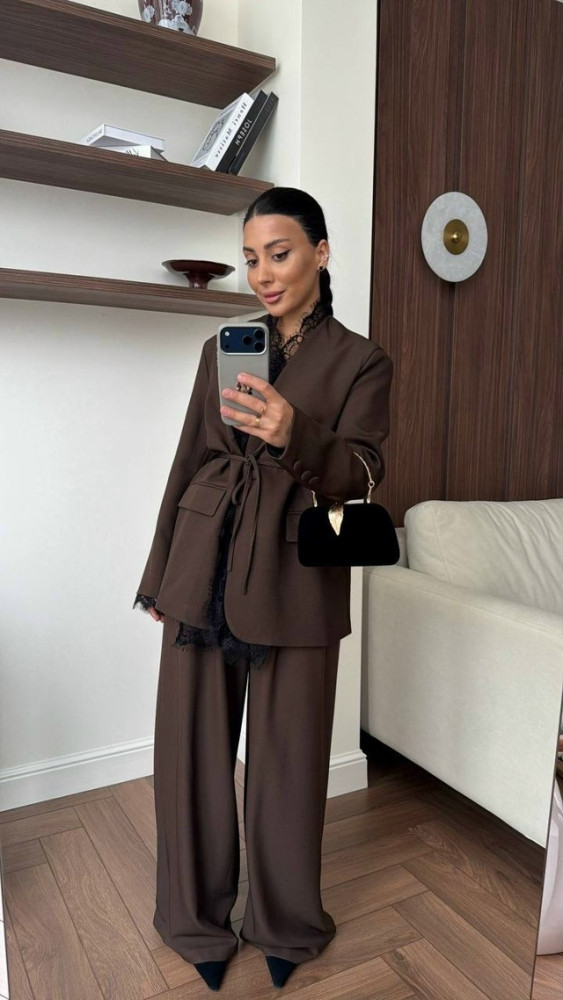 Купить Женский костюм коричневый оптом Садовод Интернет-каталог Садовод интернет-каталог