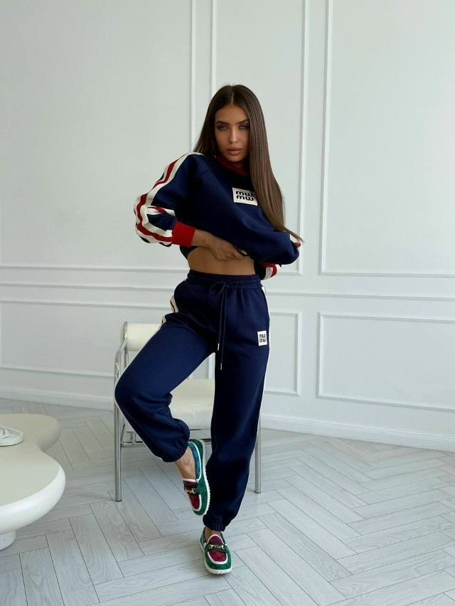 Купить Спортивный женский костюм синий оптом Садовод Интернет-каталог Садовод интернет-каталог