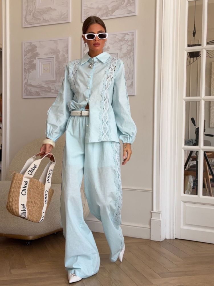 Купить Женский костюм голубой оптом Садовод Интернет-каталог Садовод интернет-каталог