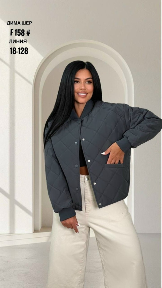 Купить Куртка женская темно-серая оптом Садовод Интернет-каталог Садовод интернет-каталог