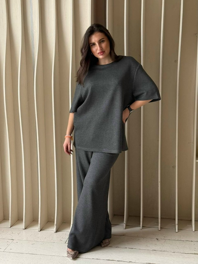 Купить Женский костюм темно-серый оптом Садовод Интернет-каталог Садовод интернет-каталог