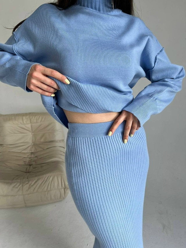 Купить Женский костюм голубой оптом Садовод Интернет-каталог Садовод интернет-каталог