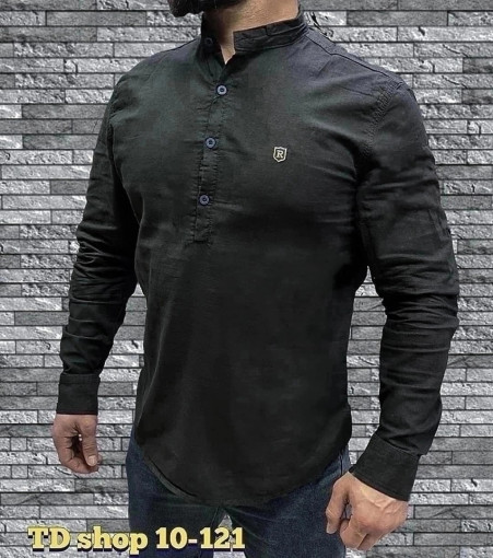 рубашки                                       👕👕👕мужская рубашка с длинными рукавами , льняной материал .воротником-стойкой САДОВОД БАЗА