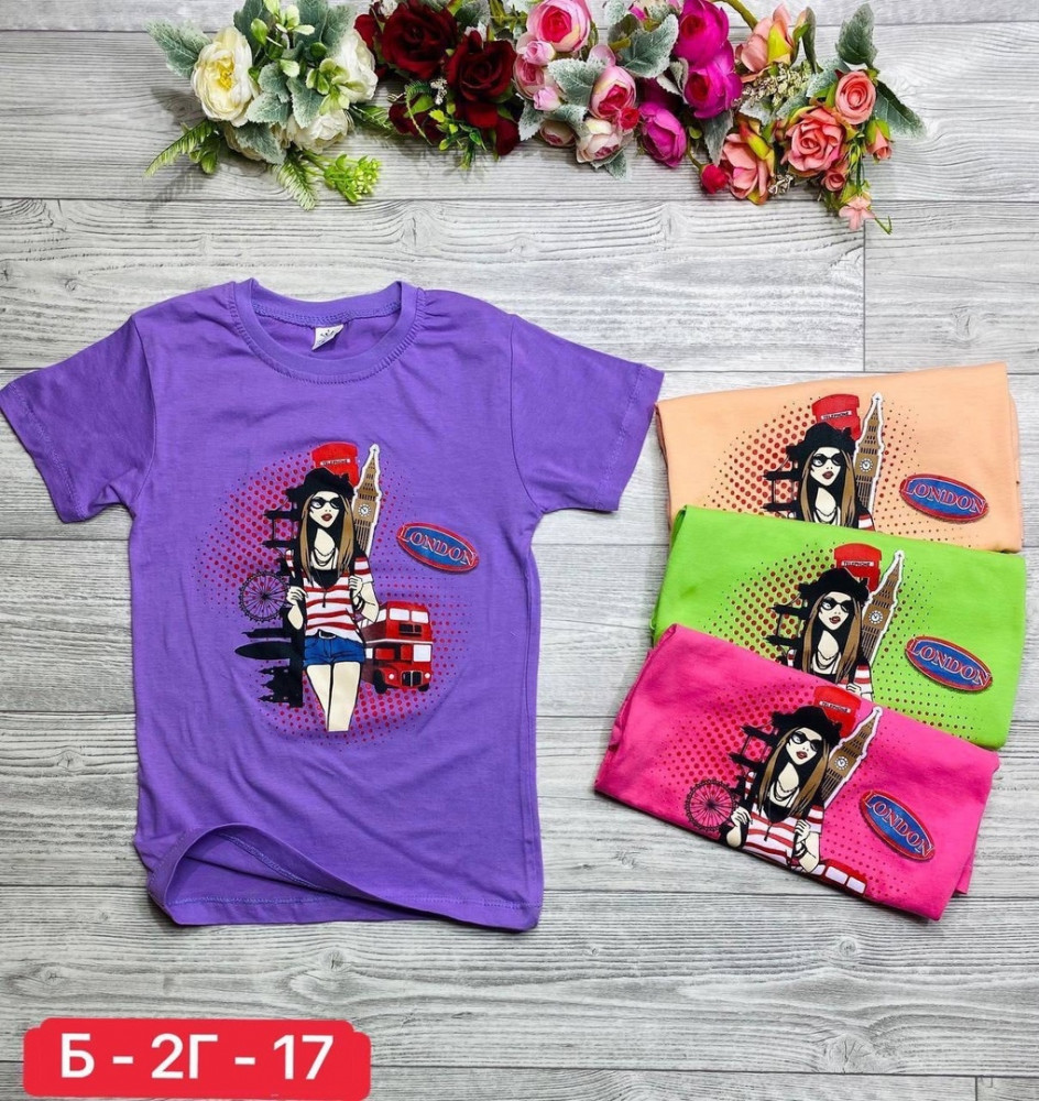 Купить Детская футболка фиолетовая оптом Садовод Интернет-каталог Садовод интернет-каталог