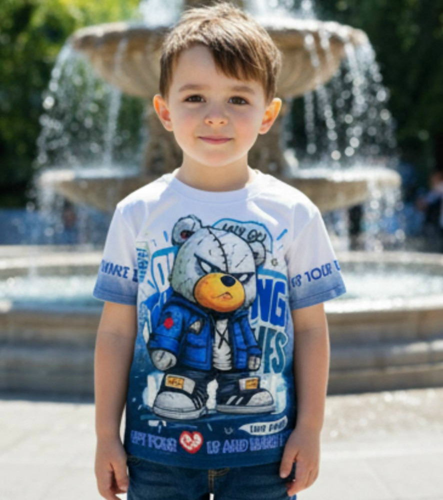 Купить Детская футболка синяя оптом Садовод Интернет-каталог Садовод интернет-каталог