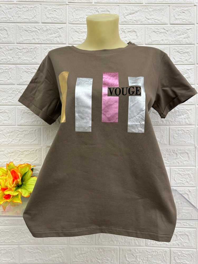 Купить Женская футболка коричневая оптом Садовод Интернет-каталог Садовод интернет-каталог