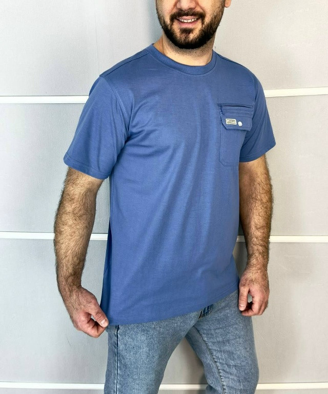 Купить Мужская футболка синяя оптом Садовод Интернет-каталог Садовод интернет-каталог