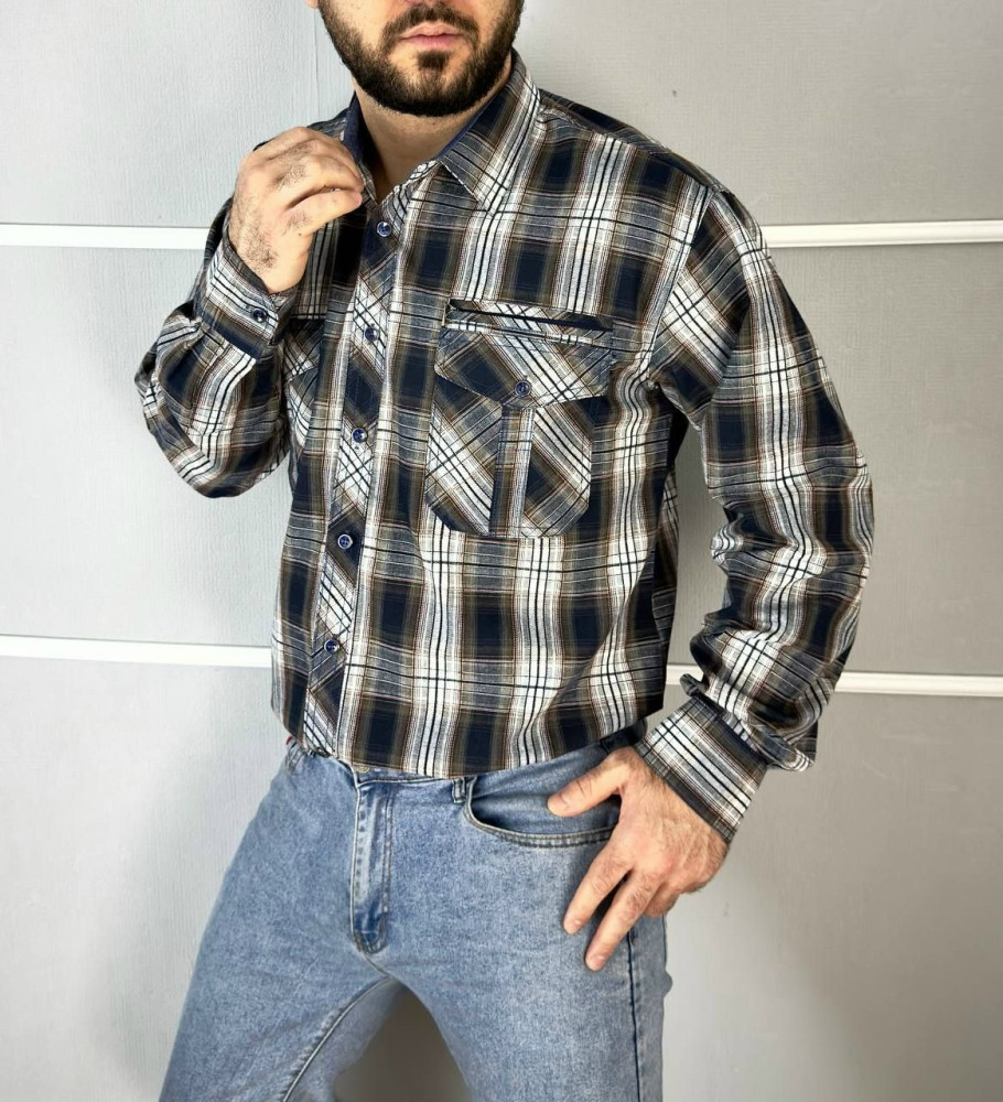 Купить Мужская рубашка коричневая оптом Садовод Интернет-каталог Садовод интернет-каталог