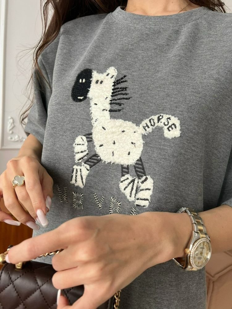 Купить Женская футболка серая оптом Садовод Интернет-каталог Садовод интернет-каталог