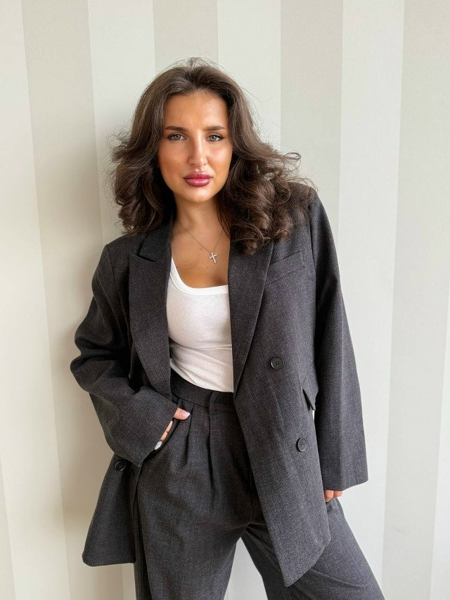 Купить Женский костюм темно-серый оптом Садовод Интернет-каталог Садовод интернет-каталог