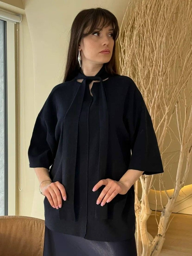 Купить Женская кофта синяя оптом Садовод Интернет-каталог Садовод интернет-каталог