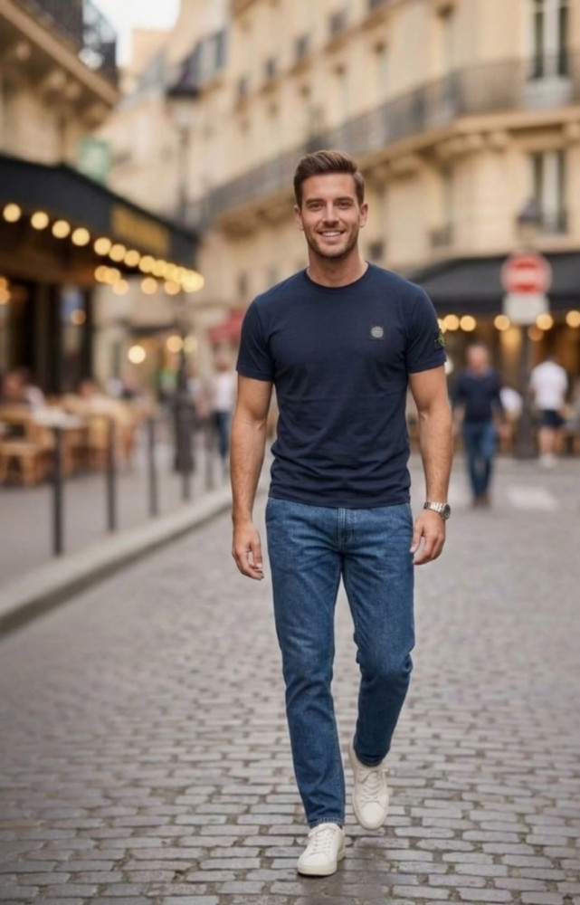 Купить Мужская футболка синяя оптом Садовод Интернет-каталог Садовод интернет-каталог