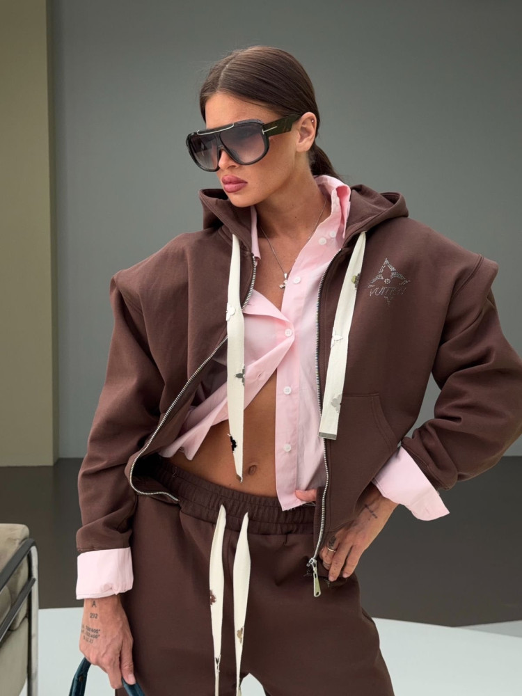 Купить Спортивный женский костюм коричневый оптом Садовод Интернет-каталог Садовод интернет-каталог