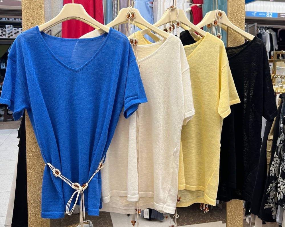 Купить Женская футболка синяя оптом Садовод Интернет-каталог Садовод интернет-каталог