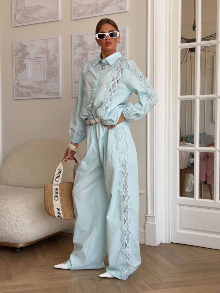 Купить Женский костюм голубой оптом Садовод Интернет-каталог Садовод интернет-каталог