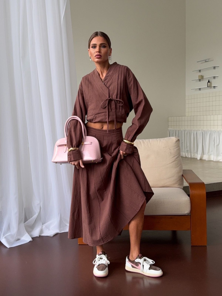 Купить Женский костюм коричневый оптом Садовод Интернет-каталог Садовод интернет-каталог