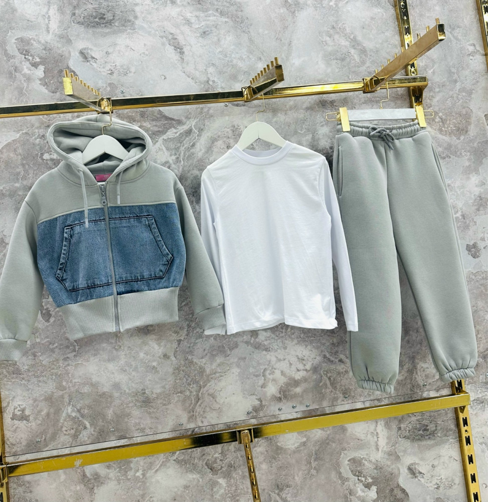 Купить Детский костюм серый оптом Садовод Интернет-каталог Садовод интернет-каталог