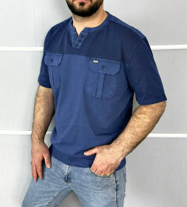 Купить Мужская футболка синяя оптом Садовод Интернет-каталог Садовод интернет-каталог